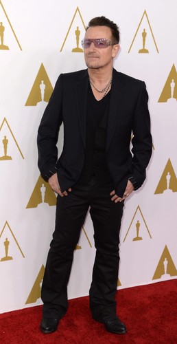 Bono na spotkaniu nominowanych do Oscara 2014