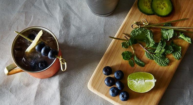 cucumber blueberry cocktail