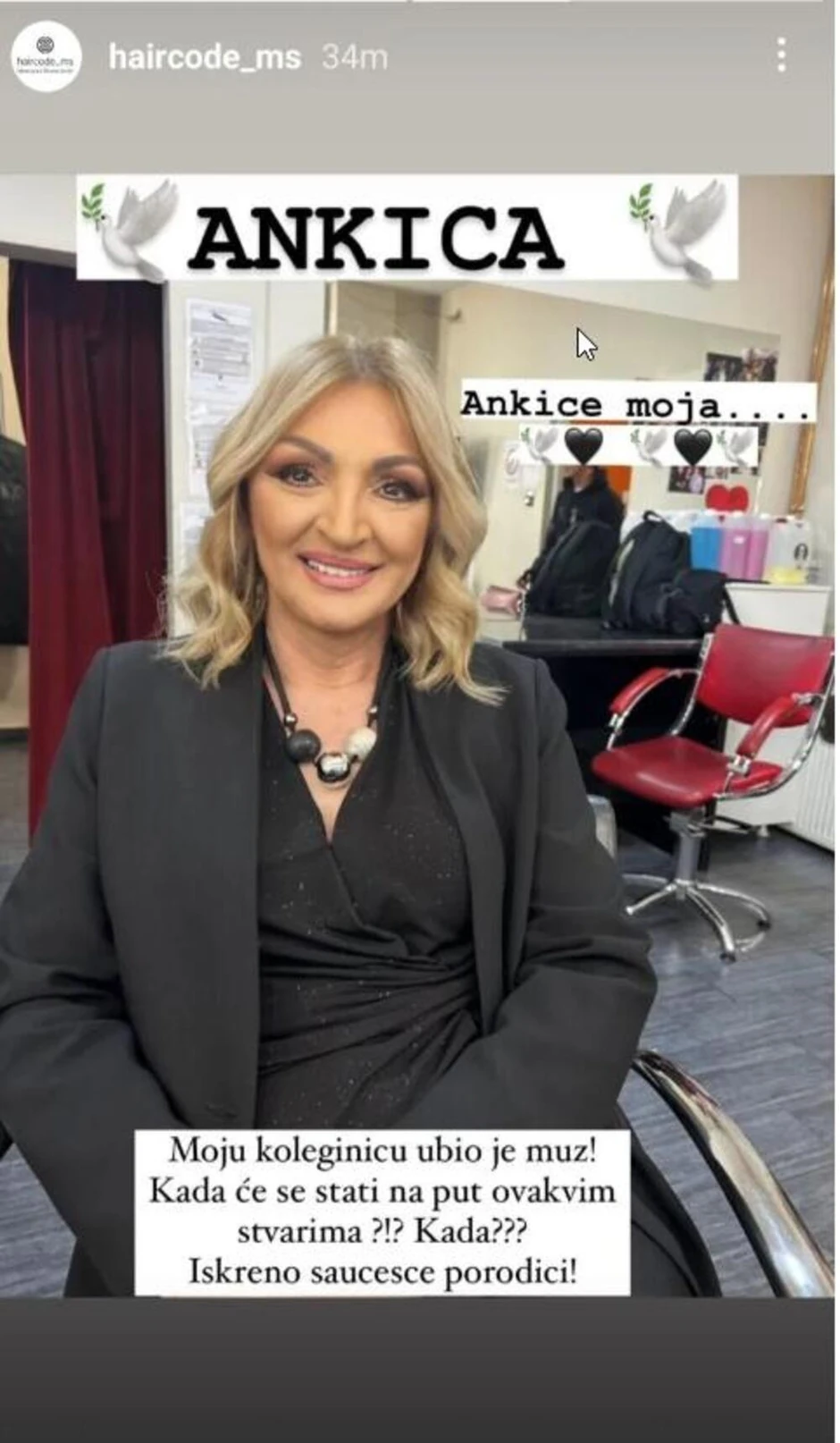 Potresne poruke zbog ubistva Ankice