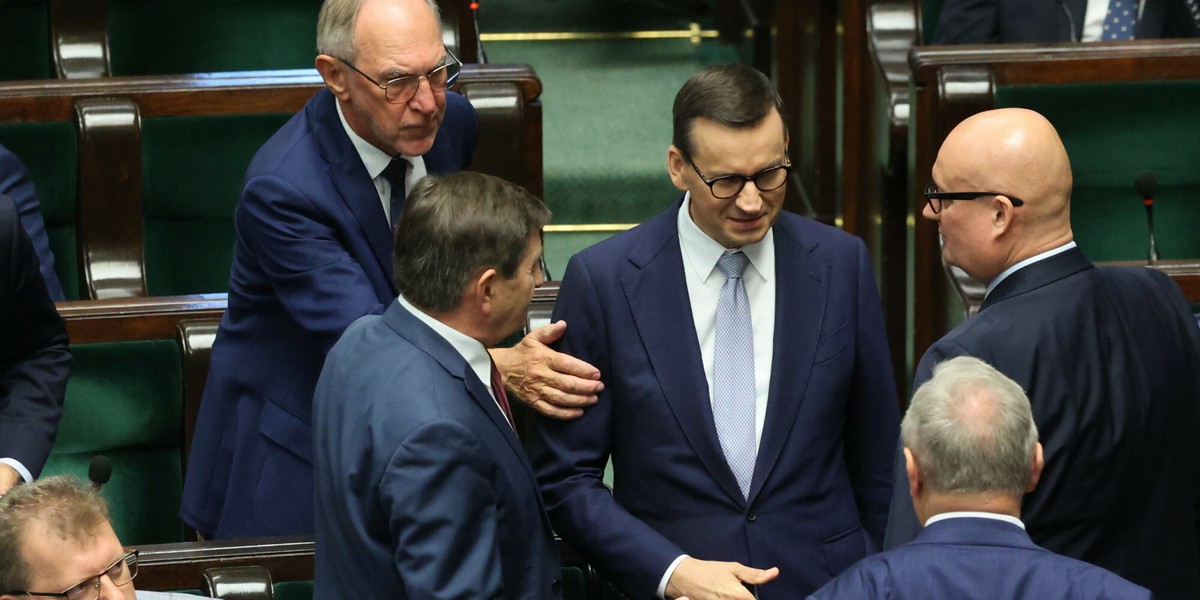 Premier Mateusz Morawiecki na posiedzeniu Sejmu 2 września.