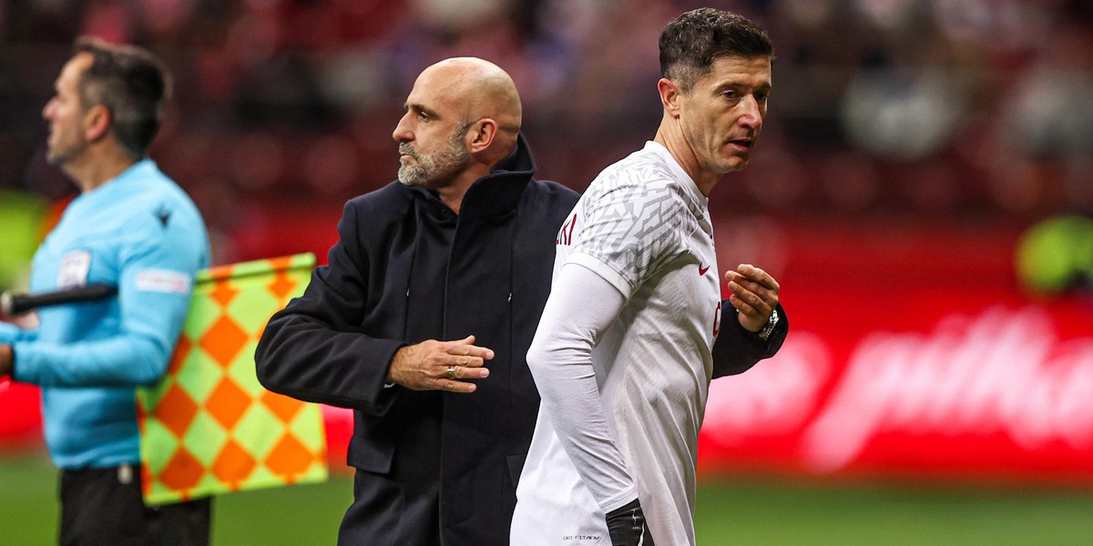 Michał Probierz i Robert Lewandowski.