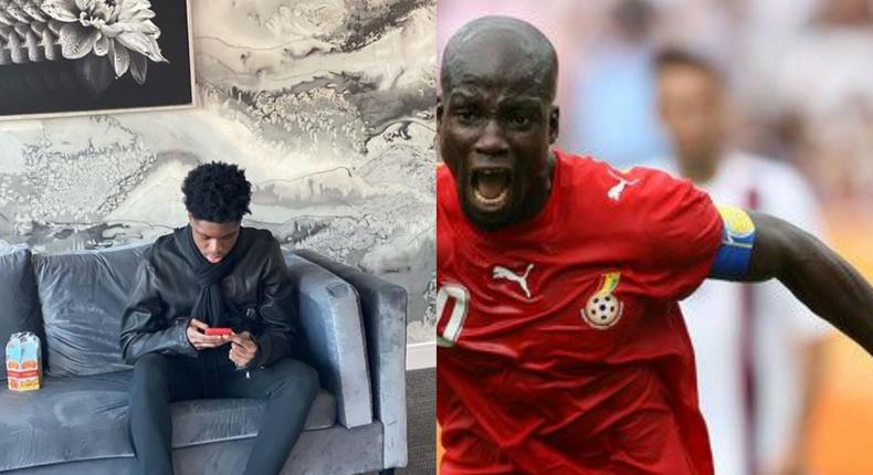 Stephen Appiah and his son Larry 