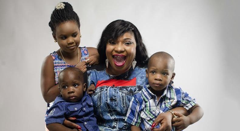 Laide Bakare and her kids 