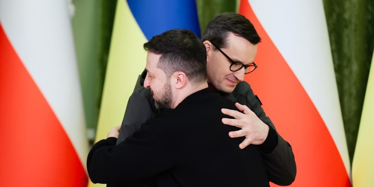 Wołodymyr Zełenski i Mateusz Morawiecki.