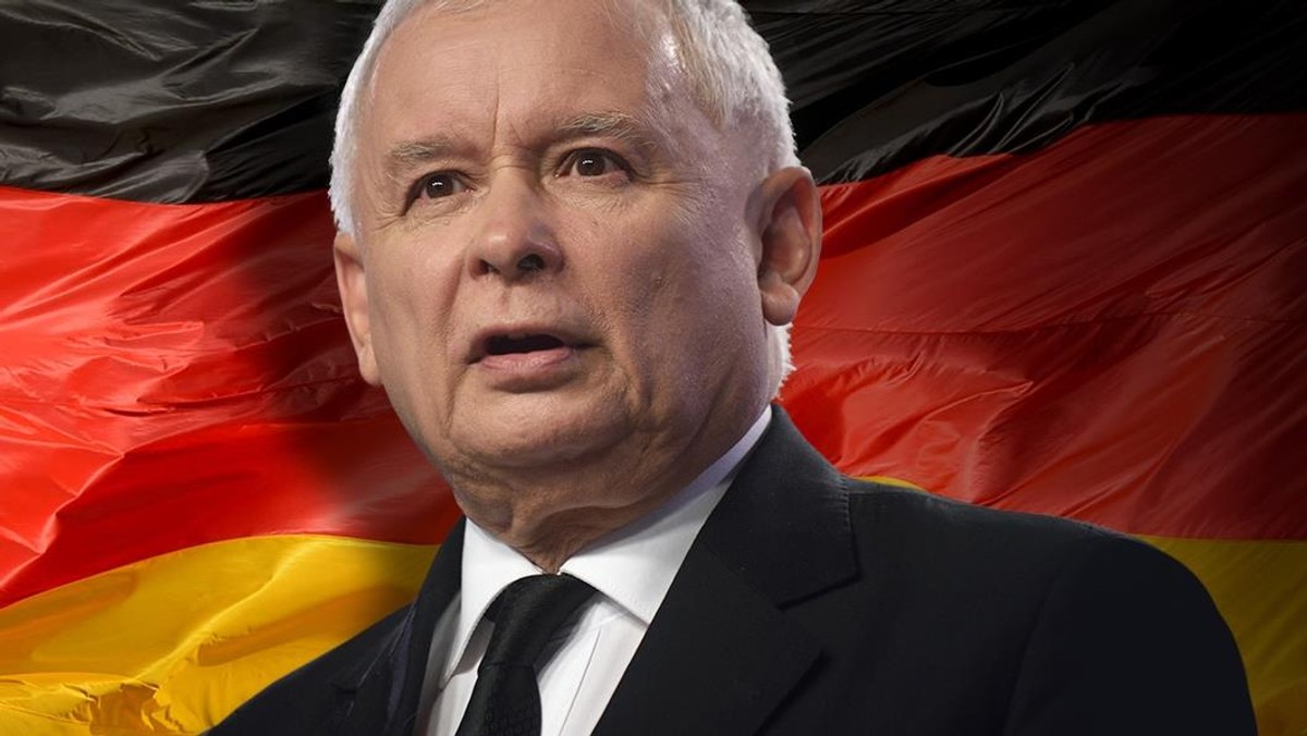 Jarosław Kaczyński Niemcy flaga