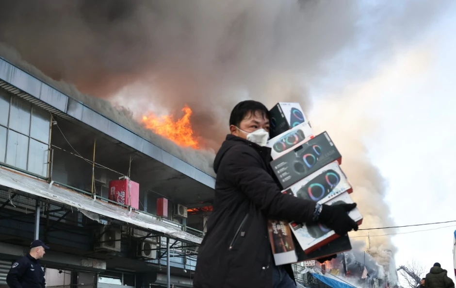 Požar, Kineski tržni centar, Novi Beograd, Blok 70