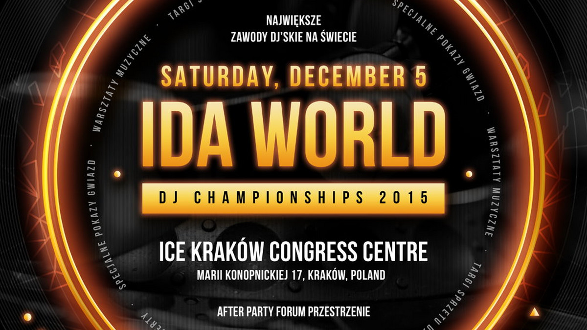 W tym roku Mistrzostwa Świata DJ-ów IDA odbędą się 5 grudnia w ICE Kraków. Główną gwiazdą imprezy będzie Qbert. Ogłoszono też artystę zamykającego program wydarzenie - jest nim raper Kali. Na scenie wspierać go będzie Sinfonietta Cracovia.
