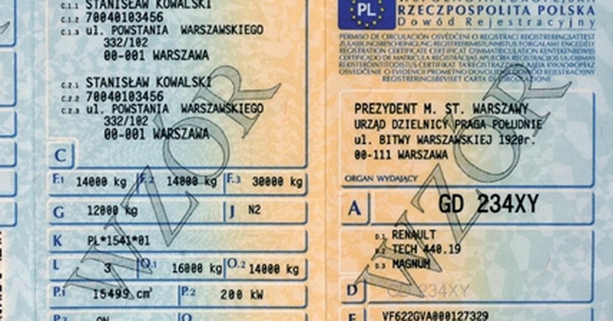 Wymiana dowodu rejestracyjnego a zmiana adresu