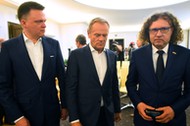 Szymon Hołownia, Donald Tusk i Jacek Karnowski