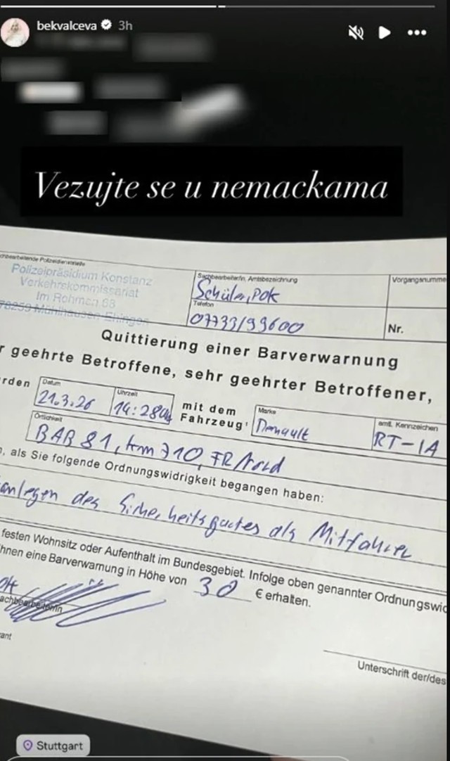 Nataša Bekvalac, prekršaj