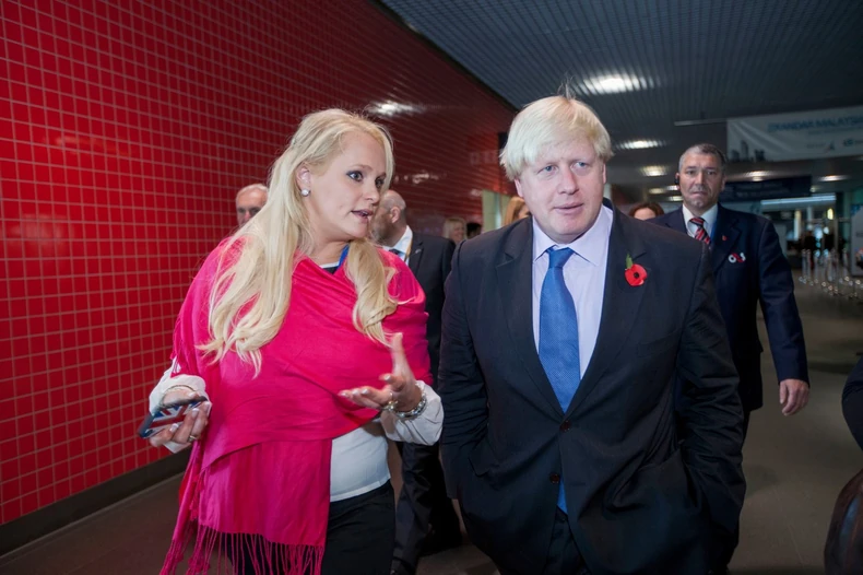 Dženifer Arkjuri i Boris Džonson u Londonu 2013.
