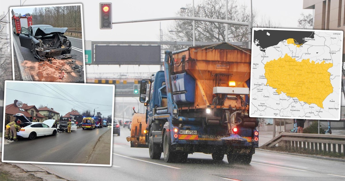 Niemal cała Polska na żółto. Wypadek za wypadkiem. To potrwa