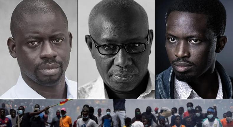 Boubacar Boris Diop, Felwine Sarr et Mohamed Mbougar Sarr / Crédit Canalactu