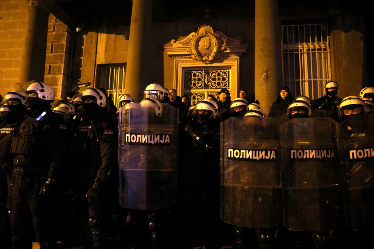 15 luty 2023 rok. Serbia, protest w Belgradzie