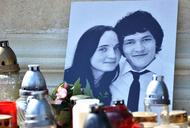 Jan Kuciak, Martina Kusnirova, candles, commemorates murdered reporter