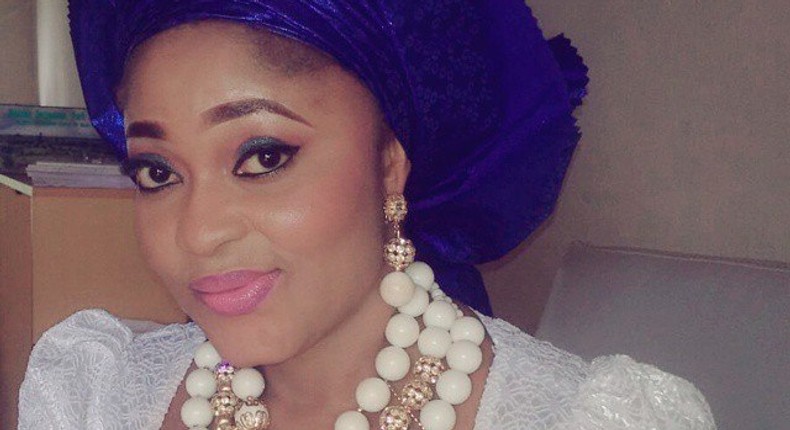 Yoruba actress, Biodun Okeowo had to bring over her power generator to the gas station to get fuel