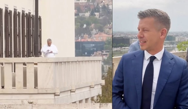 Peter Mađar i Viktor Orban na terasi