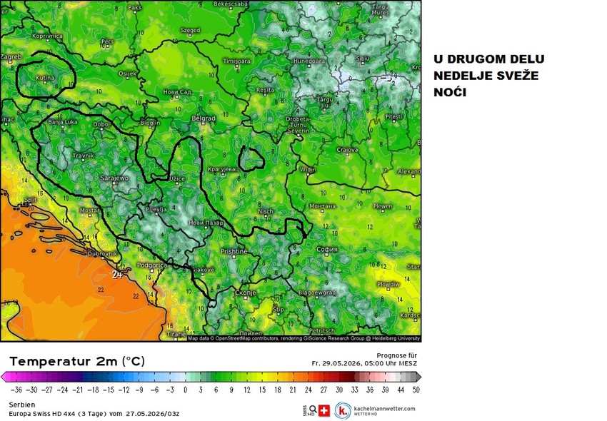Svežije noći u drugom delu ove nedelje