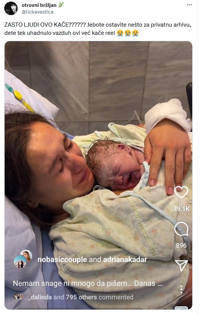 Adriana i Sava su dobili bebu - a zbog ovoga cela nacija se okrenula protiv njih