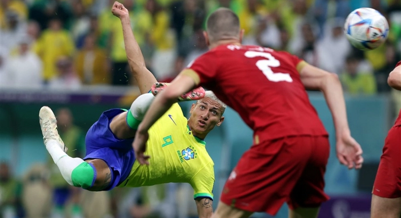 Le but de Richarlison pour le Brésil contre la Serbie lors de la Coupe du monde Qatar 2022.