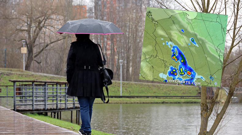 W niedzielę do Polski dotrze załamanie pogody (screen: wxcharts.com)