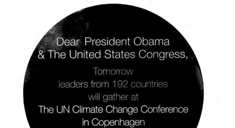 An open letter signed in 2009 by Donald Trump and other business leaders urging the US to enact climate-change legislation.