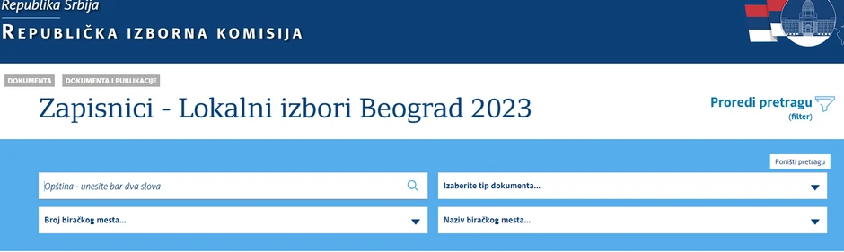 Popunite polja i dobićete pdf zapisnik sa vašeg biračkog mesta 