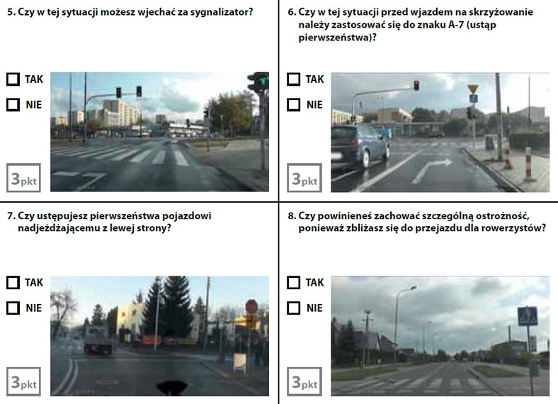 Egzamin teoretyczny na prawo jazdy - zestaw 8
