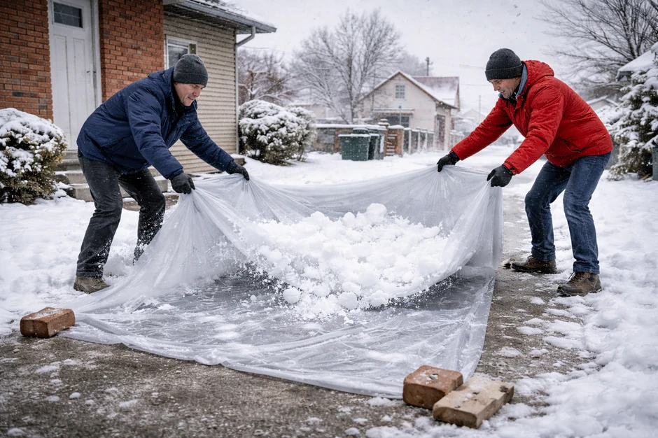 Trik za čišćenje snega sa najlonom