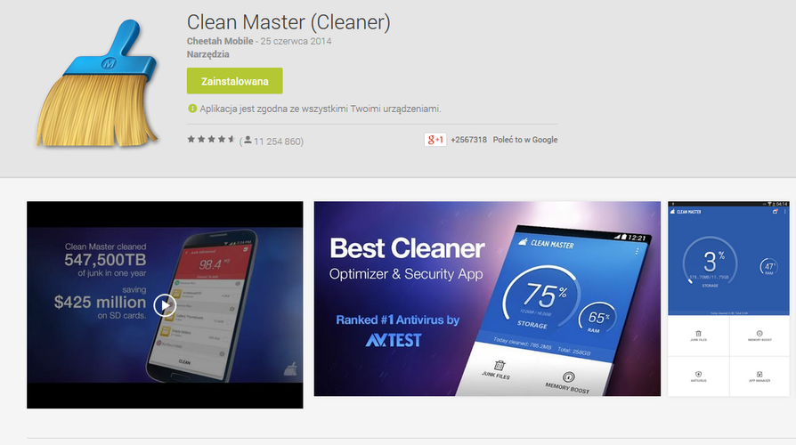<b>Clean Master</b>
<br><br>
Aplikacja, która umożliwi nam utrzymanie 