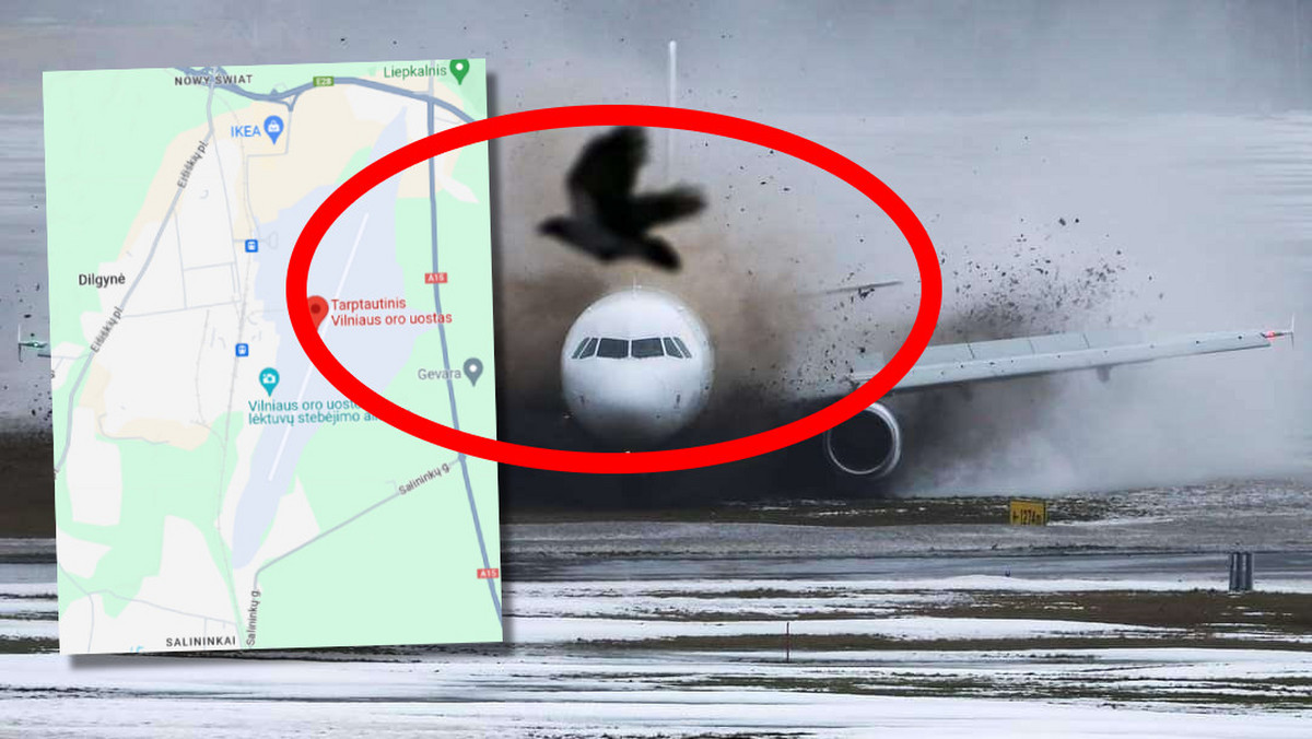 Samolot pasażerski zjechał z pasa startowego na lotnisku w Wilnie