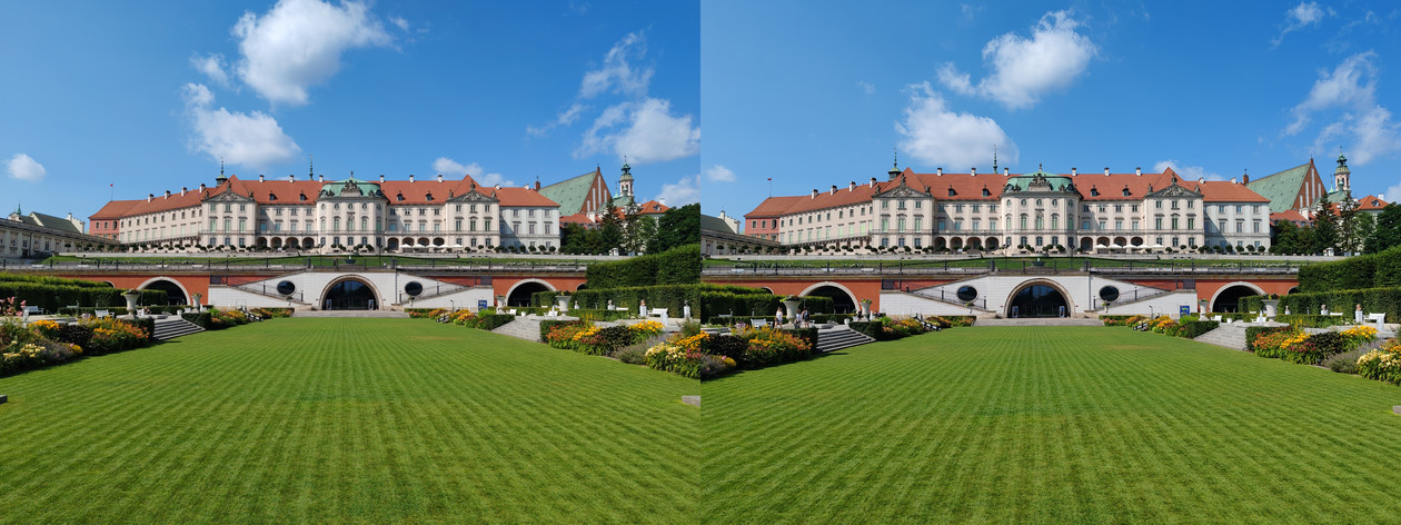 Zdjęcie wykonane w jakości 200 MP (po lewej) oraz klasyczny kadr o domyślnej rozdzielczości 12 MP 