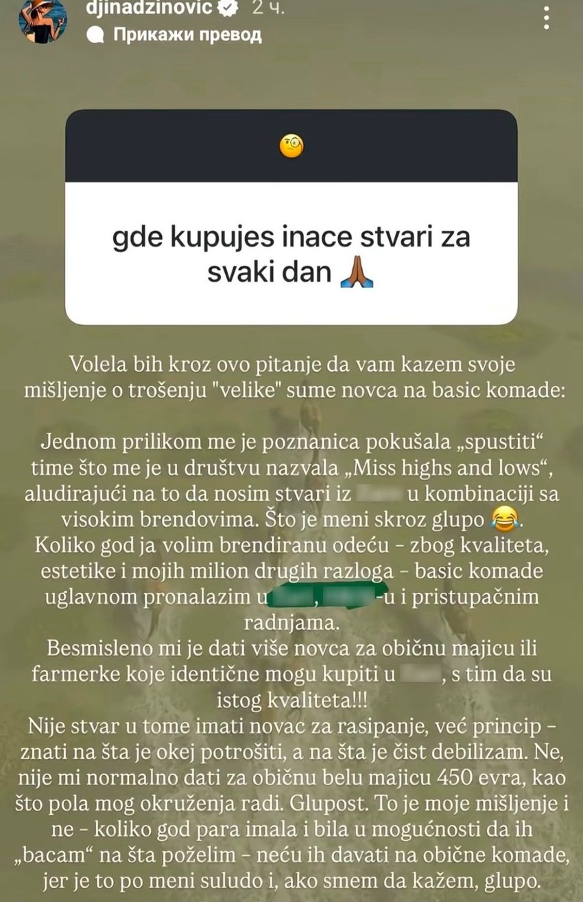 Đina Džinović, objava