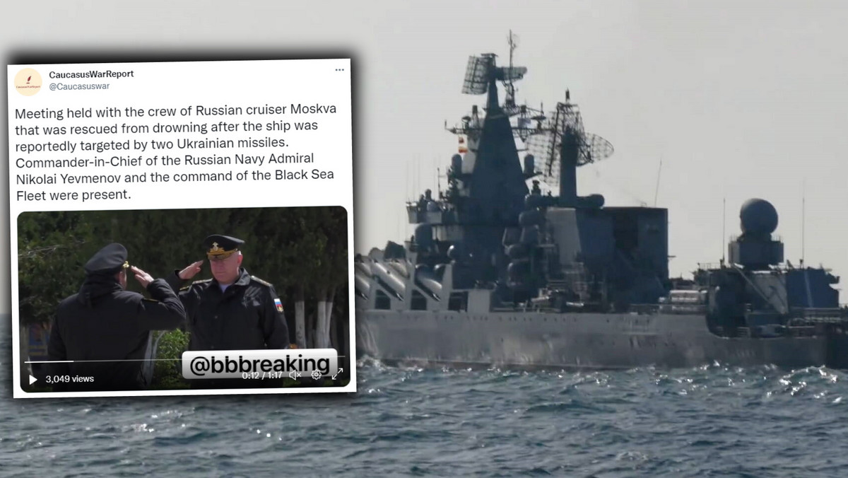 Marynarze "Moskwy" spotkali się z dowódcami. Jeden szczegół zwraca uwagę