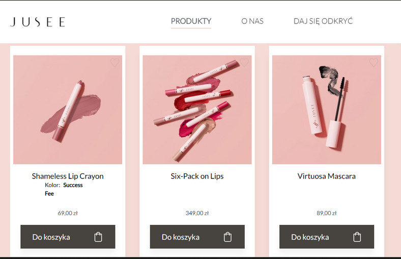 Jusee Cosmetics - produkty