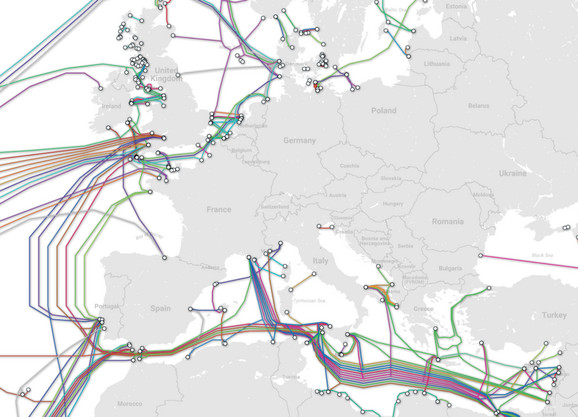 Karta internet kablova u Evropi
