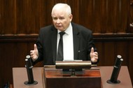 Jarosław Kaczyński w Sejmie zapowiedział referendum ws. przymusowej relokacji imigrantów. 15 czerwca 2023 r.