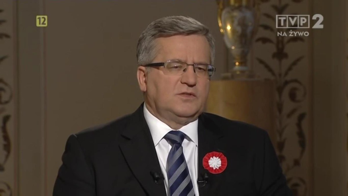 Prezydent Bronisław Komorowski w programie Tomasz Lis na żywo