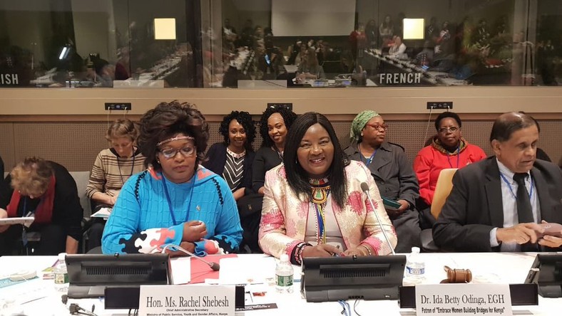 Mama Ida Odinga with CAS Rachel Shebeesh at the CSW conference