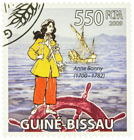 Anne Bonny na znaczku z Gwinei Bissau. Fot. svic/Shuterstock