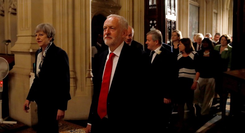 Labour leader Jeremy Corbyn and Prime Minister Theresa May.