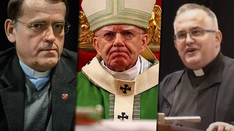 Ks. Dariusz Oko, abp. Jędraszewski i ks. Andrzej Zwoliński