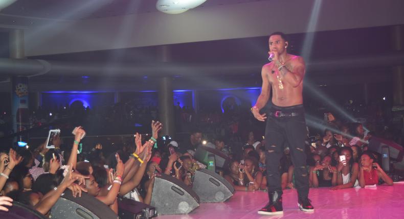 Trey Songz, during his stage performance