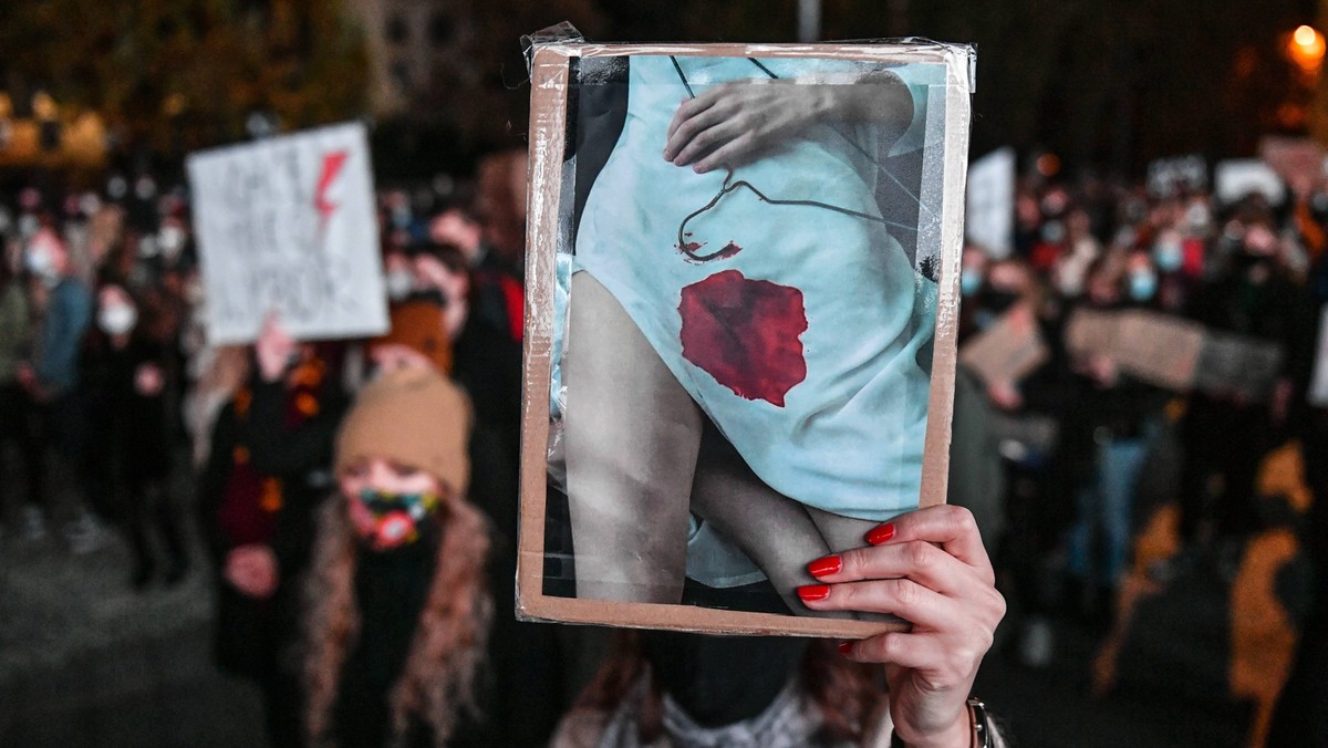 Lublin, 30.10.2020. Protest przeciwko zaostrzeniu prawa aborcyjnego