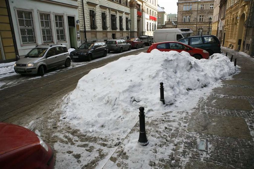 Śnieg leży a straż wystawia mandaty