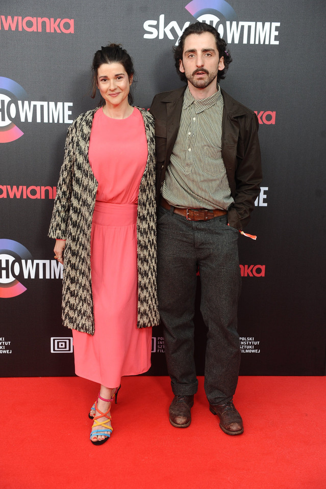 Marta Ścisłowicz i Piotr Żurawski na premierze "Warszawianki"