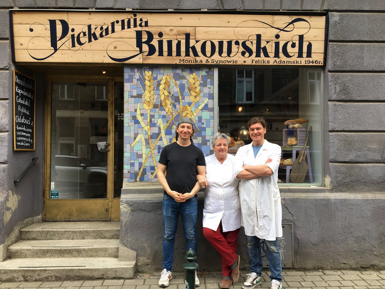 Piekarnia Binkowskich (od lewej Tomasz, Michał, Monika)