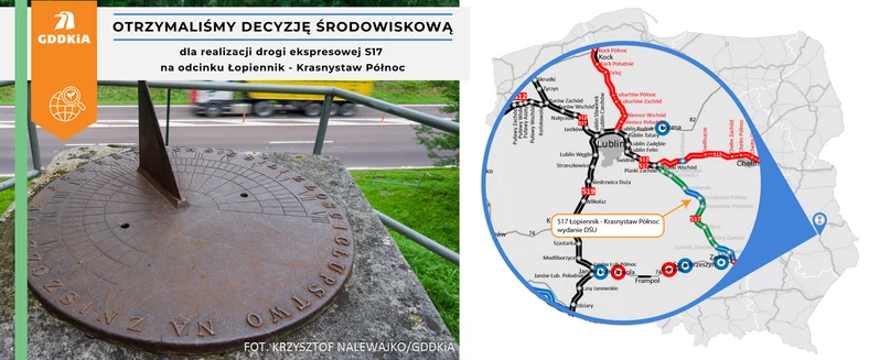 Infografika dot. wydania decyzji środowiskowej dla odcinka S17 Łopiennik-Krasnystaw Północ