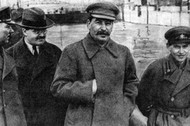 Russia / Soviet Union: Josef Stalin walking with Vyacheslav Molotov (left) and Nikolai Yezhov (right