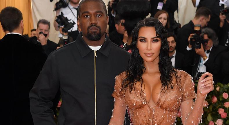 Kanye West and wife, Kim Kardashian [BBC]